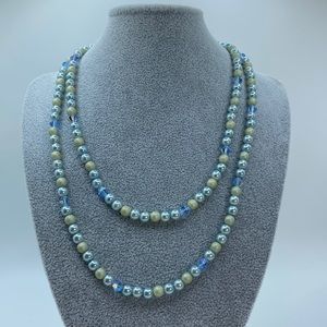Aqua and Mint Beaded Necklace